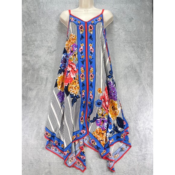 Flying Tomato Maxi Dress Womens Small Multi Floral Rayon Spaghetti Strap V Neck - Picture 1 of 13